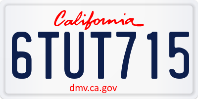 CA license plate 6TUT715