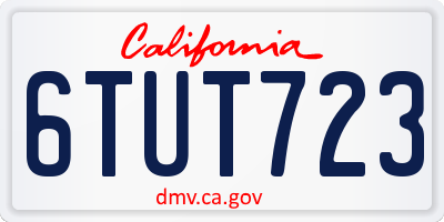 CA license plate 6TUT723