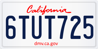 CA license plate 6TUT725