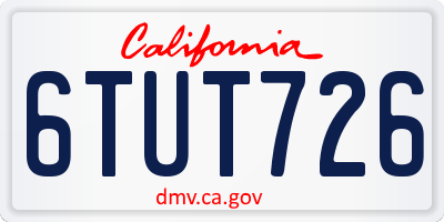 CA license plate 6TUT726
