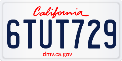 CA license plate 6TUT729