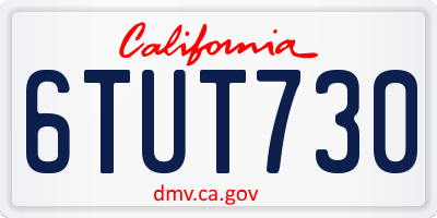 CA license plate 6TUT730