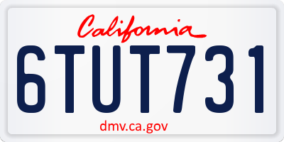 CA license plate 6TUT731
