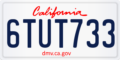 CA license plate 6TUT733