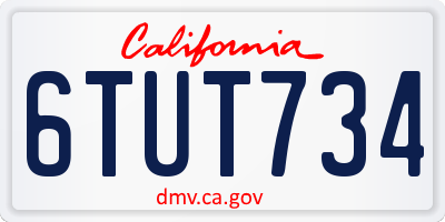 CA license plate 6TUT734