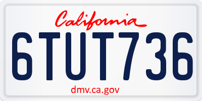 CA license plate 6TUT736