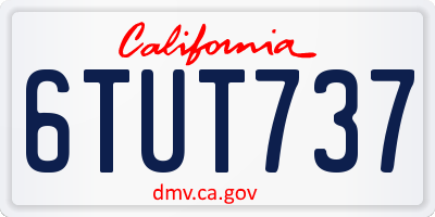 CA license plate 6TUT737