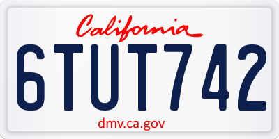 CA license plate 6TUT742
