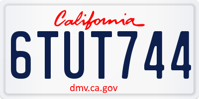 CA license plate 6TUT744