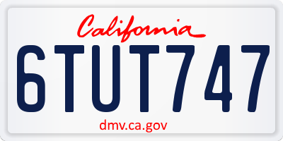 CA license plate 6TUT747