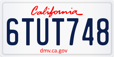 CA license plate 6TUT748