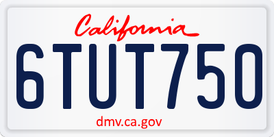CA license plate 6TUT750