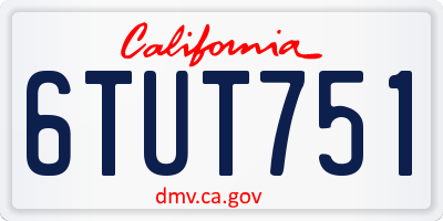 CA license plate 6TUT751