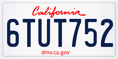 CA license plate 6TUT752
