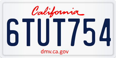 CA license plate 6TUT754
