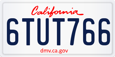 CA license plate 6TUT766