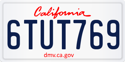 CA license plate 6TUT769