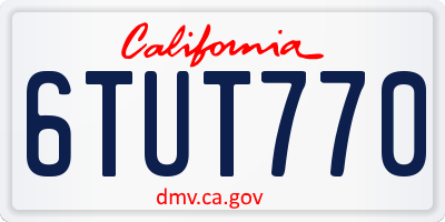 CA license plate 6TUT770