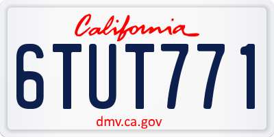 CA license plate 6TUT771