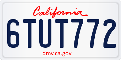 CA license plate 6TUT772