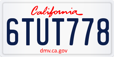 CA license plate 6TUT778