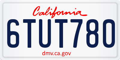CA license plate 6TUT780
