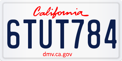 CA license plate 6TUT784