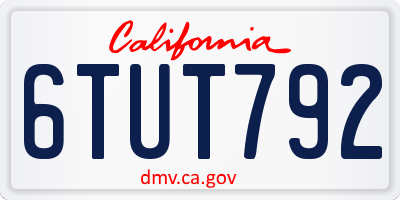 CA license plate 6TUT792