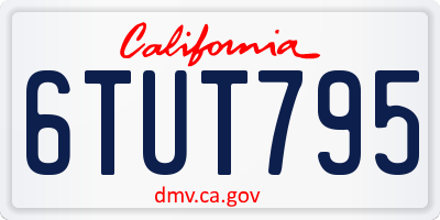 CA license plate 6TUT795