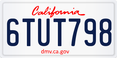 CA license plate 6TUT798