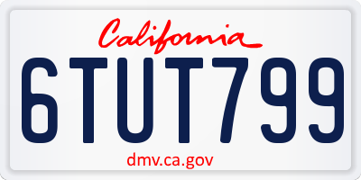 CA license plate 6TUT799