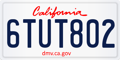 CA license plate 6TUT802