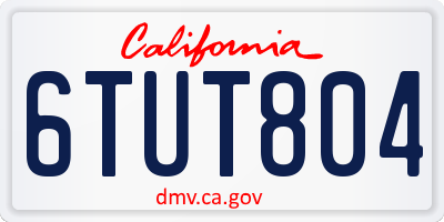 CA license plate 6TUT804