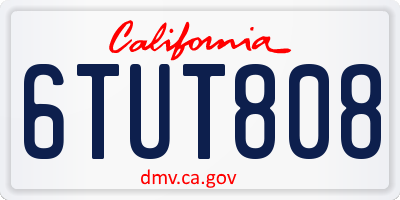 CA license plate 6TUT808