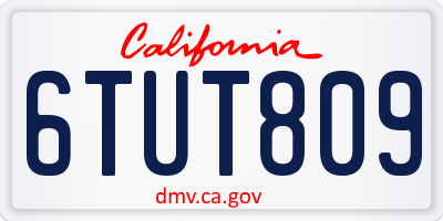 CA license plate 6TUT809