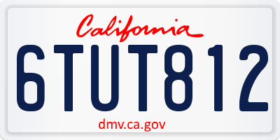 CA license plate 6TUT812