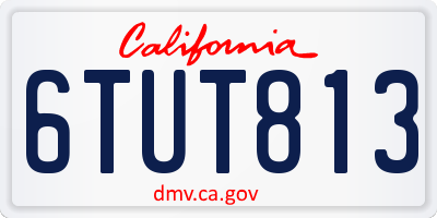 CA license plate 6TUT813