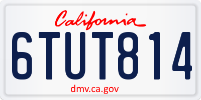 CA license plate 6TUT814