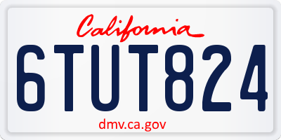 CA license plate 6TUT824