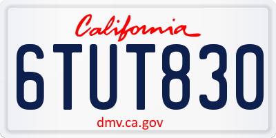 CA license plate 6TUT830