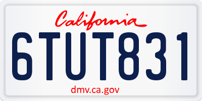 CA license plate 6TUT831