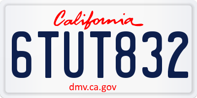 CA license plate 6TUT832