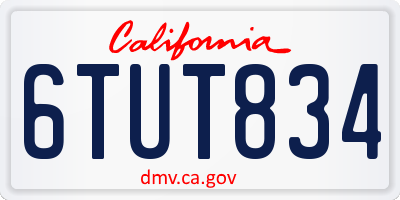 CA license plate 6TUT834