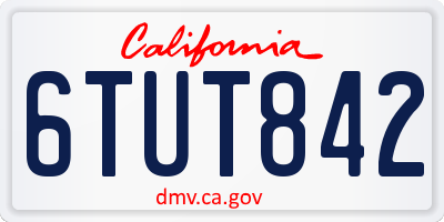 CA license plate 6TUT842