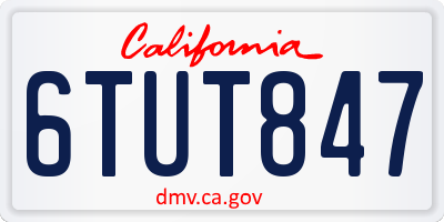 CA license plate 6TUT847