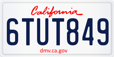 CA license plate 6TUT849