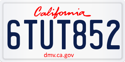 CA license plate 6TUT852