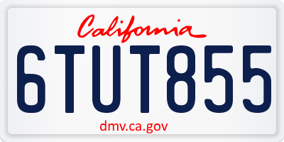CA license plate 6TUT855