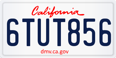 CA license plate 6TUT856