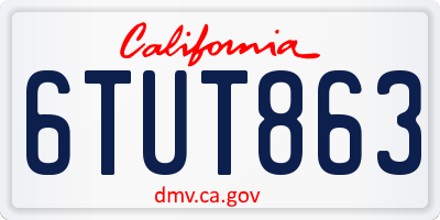 CA license plate 6TUT863